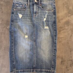 Express Blue Denim Jean Skirt